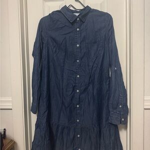 Time and Tru Dark Blue Denim Shirt